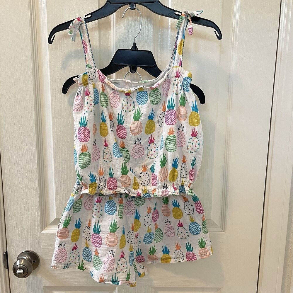 Lucky Jade Metallic Pineapple Cami Tank and Shorts 2-Pc Set Girls Size 10